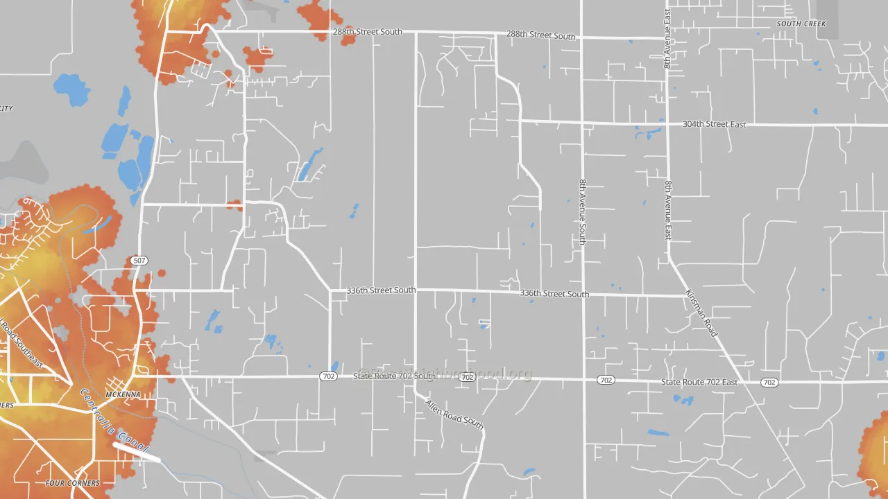 Bike Grade map of Roy, WA