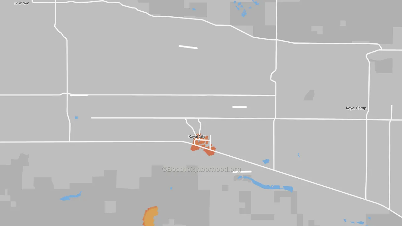 Bike Grade map of Royal City, WA