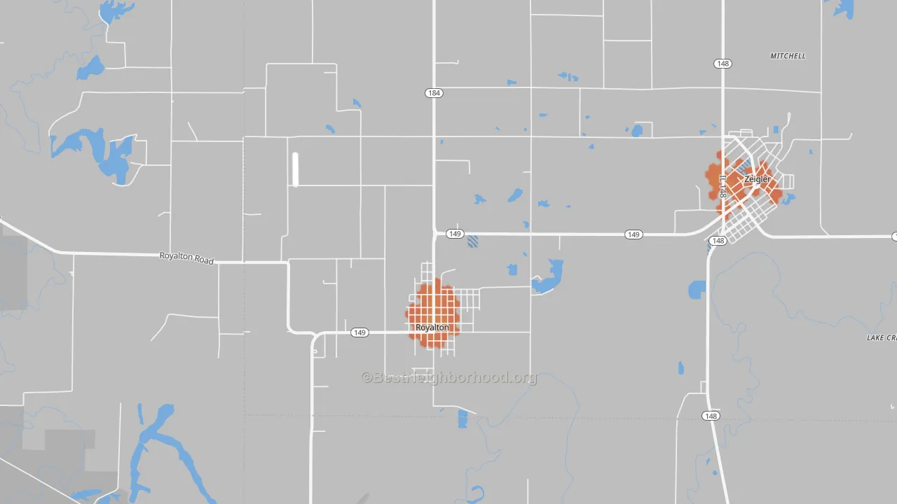 Bike Grade map of Royalton, IL