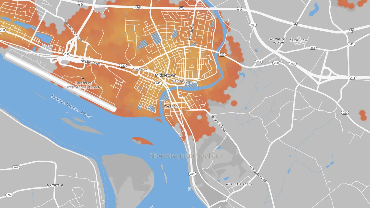 Bike Grade map of Royalton, PA