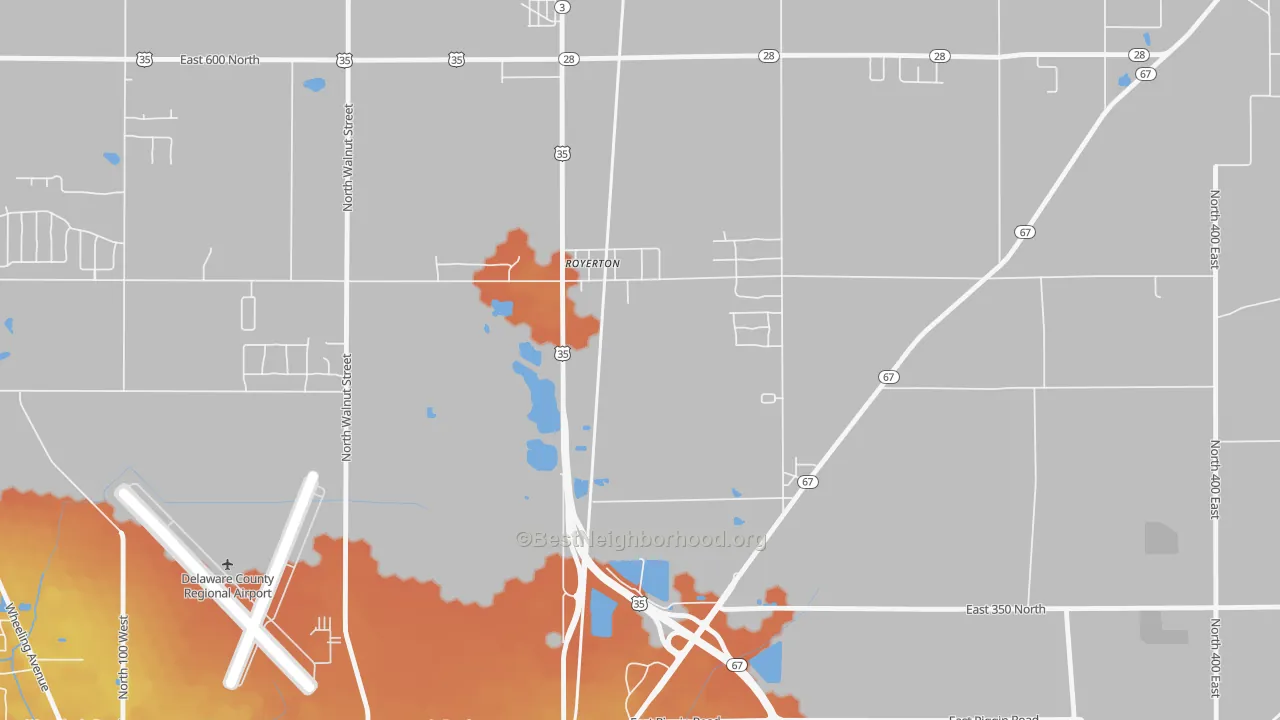 Bike Grade map of Royerton, IN