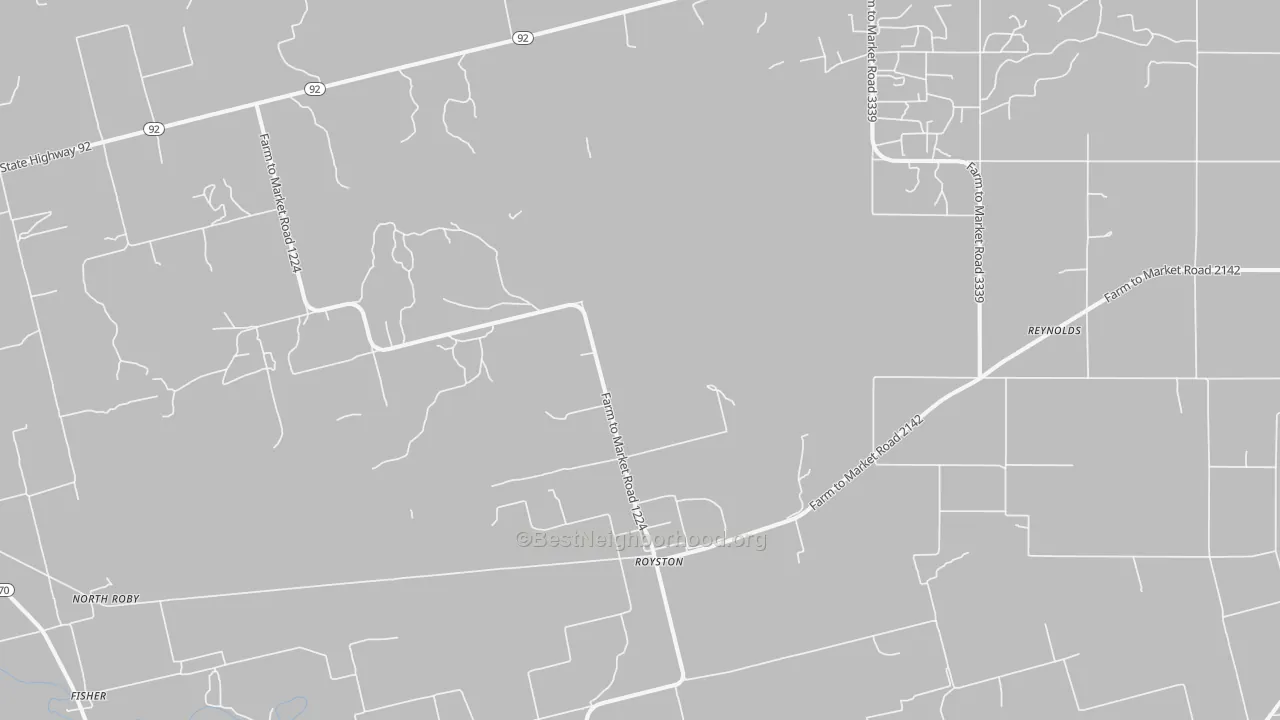 Bike Grade map of Royston, TX