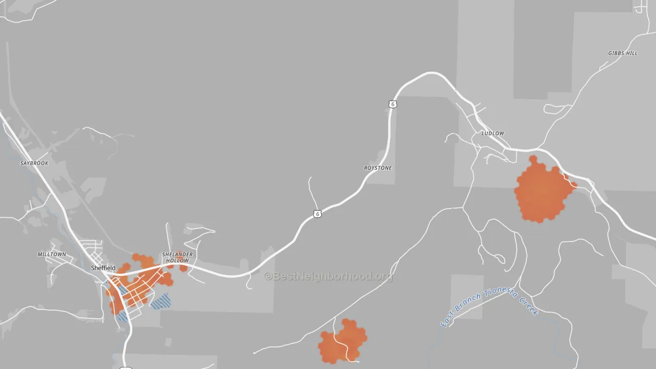 Bike Grade map of Roystone, PA