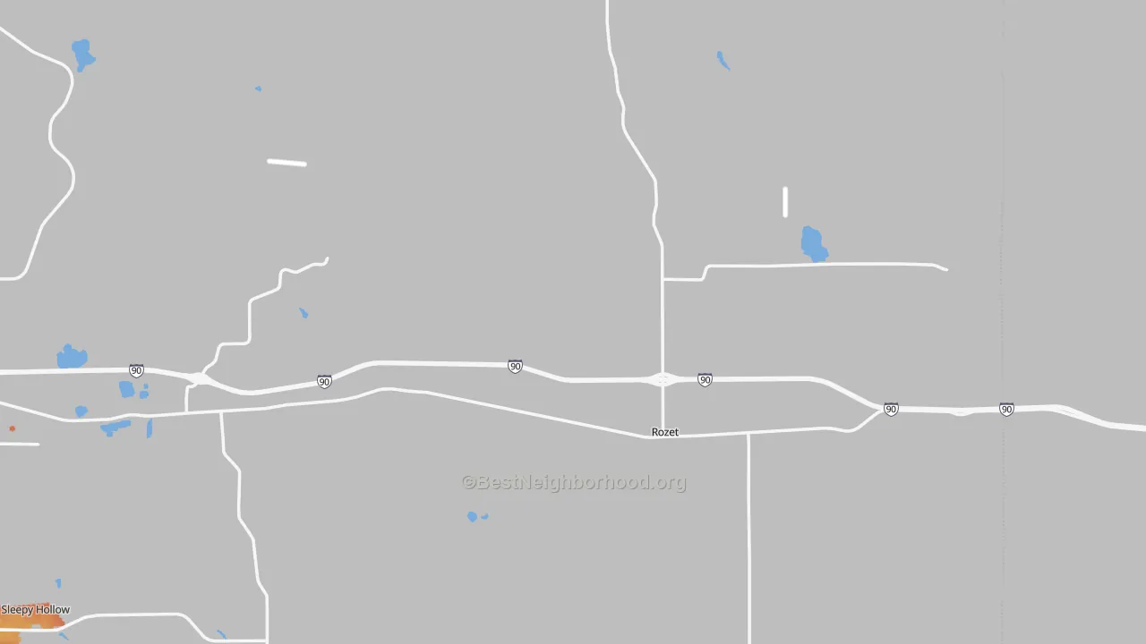 Bike Grade map of Rozet, WY