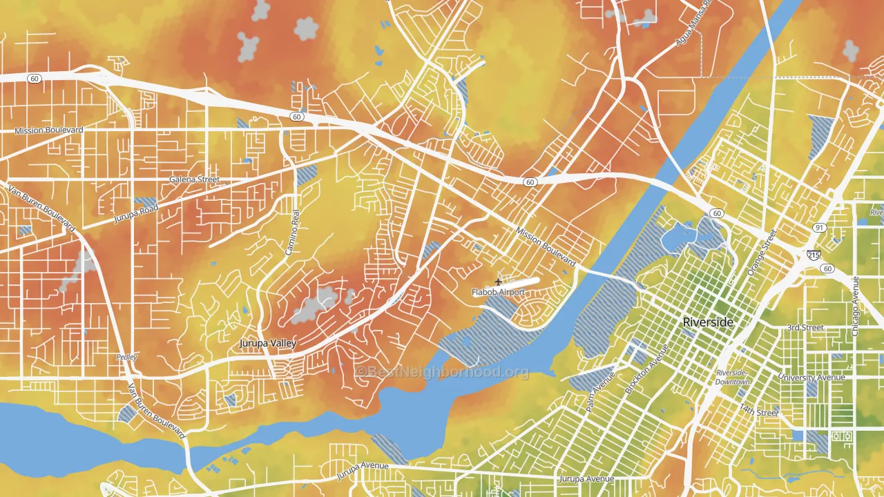 Bike Grade map of Rubidoux, CA