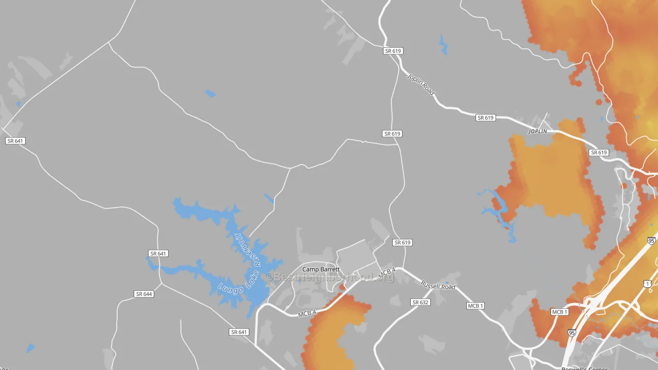 Bike Grade map of Ruby, VA