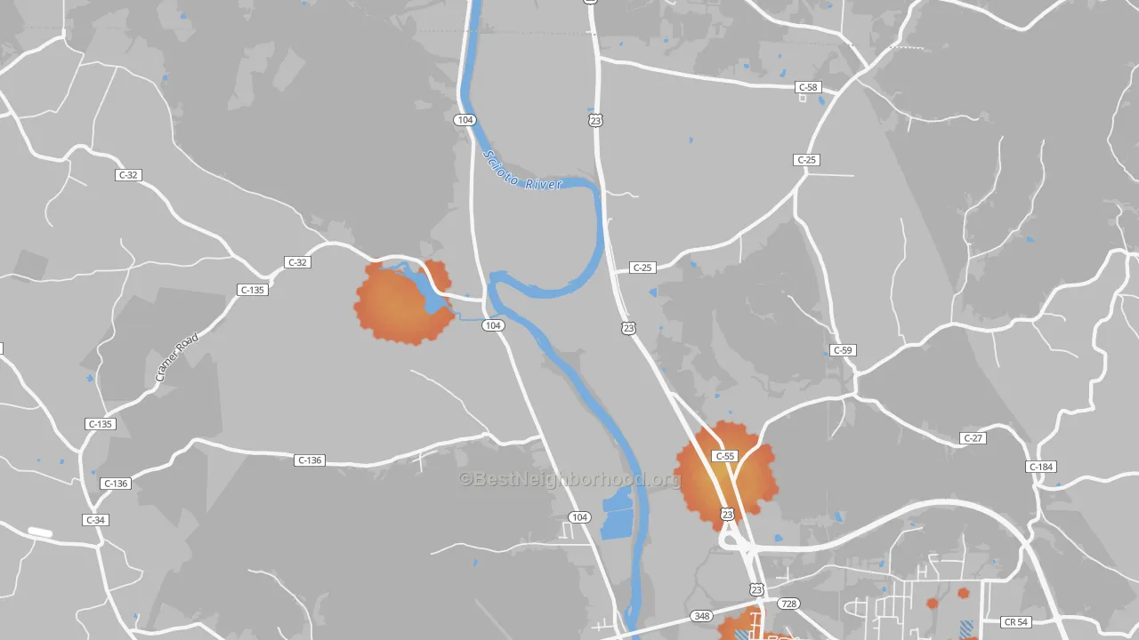 Bike Grade map of Rubyville, OH