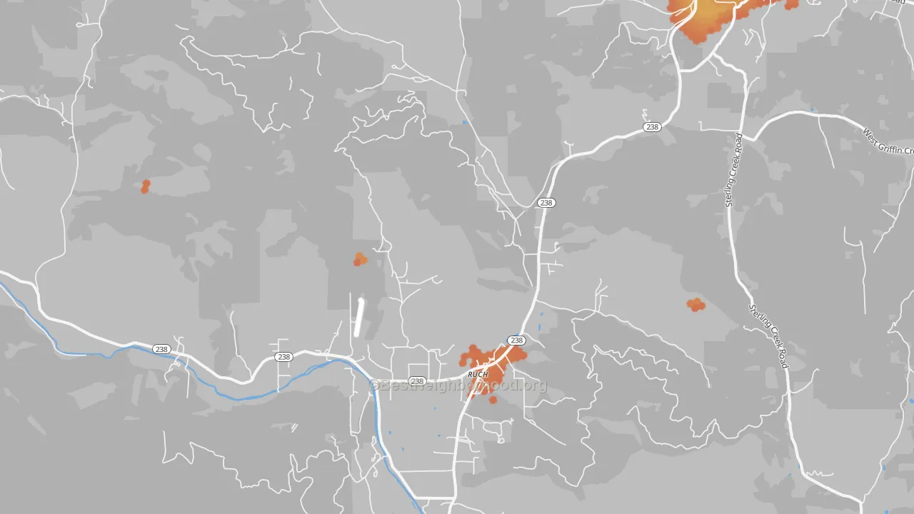 Bike Grade map of Ruch, OR