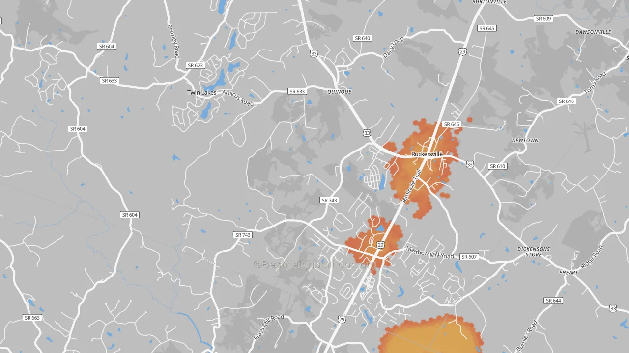 Bike Grade map of Ruckersville, VA