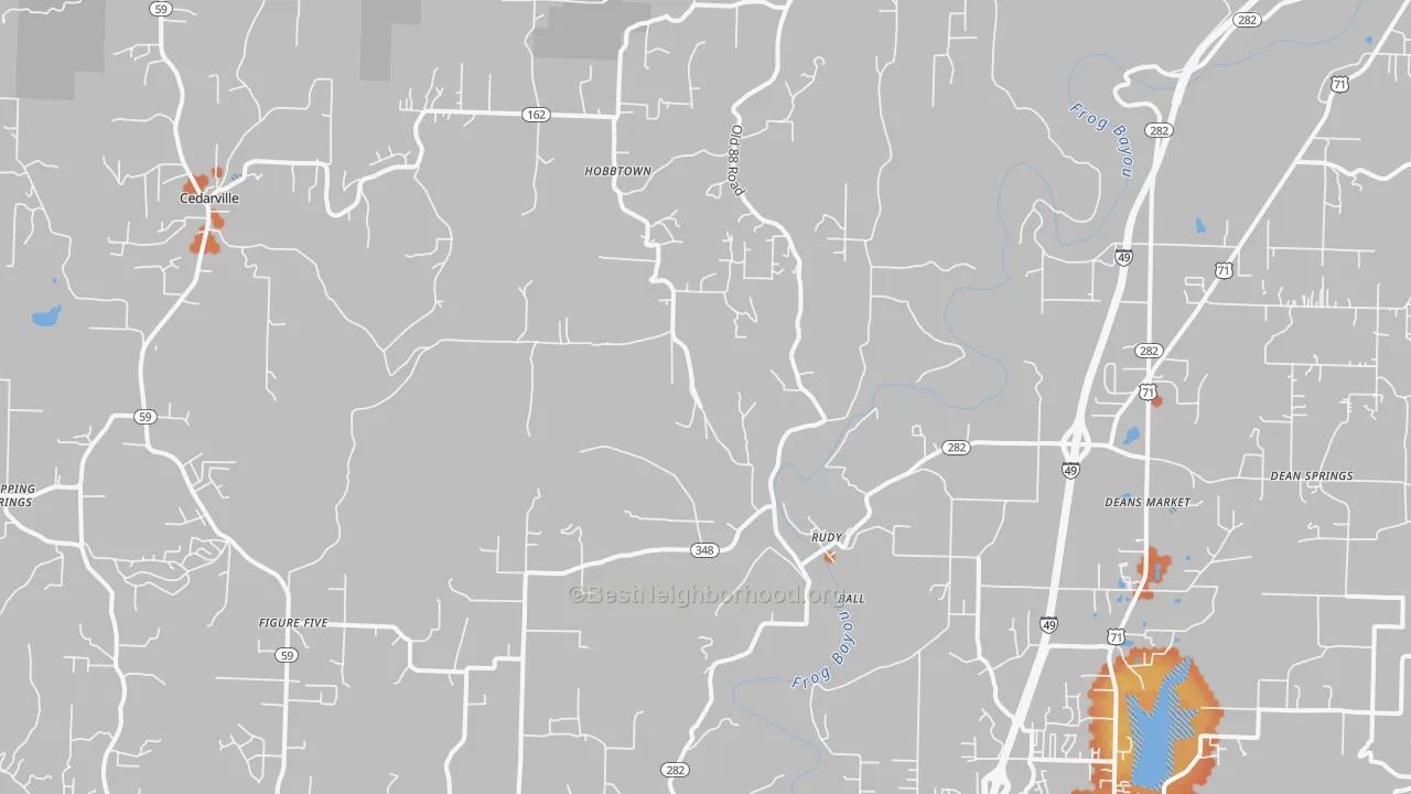 Bike Grade map of Rudy, AR