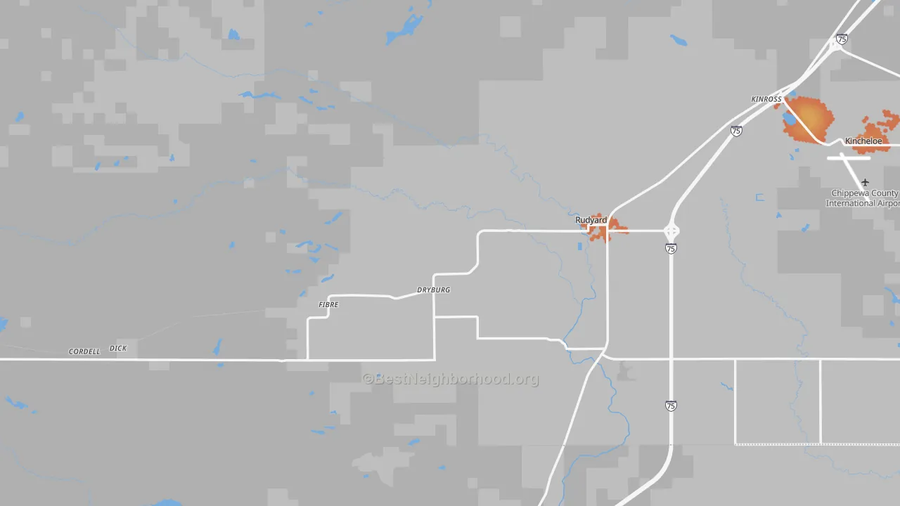 Bike Grade map of Rudyard, MI