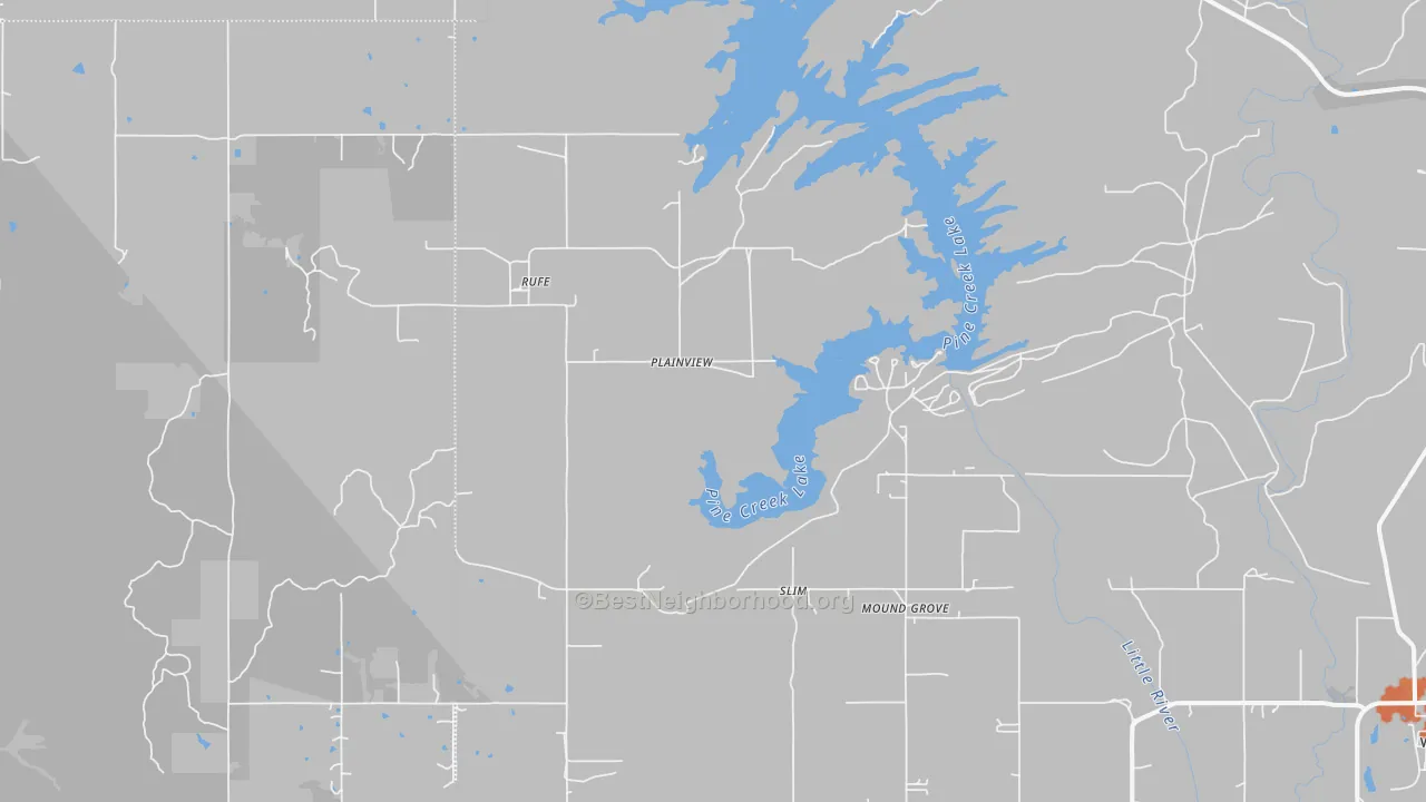 Bike Grade map of Rufe, OK