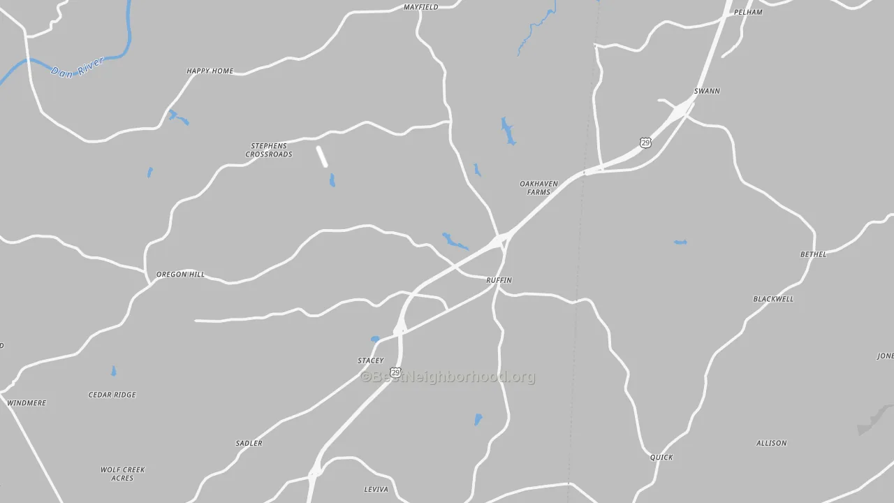 Bike Grade map of Ruffin, NC
