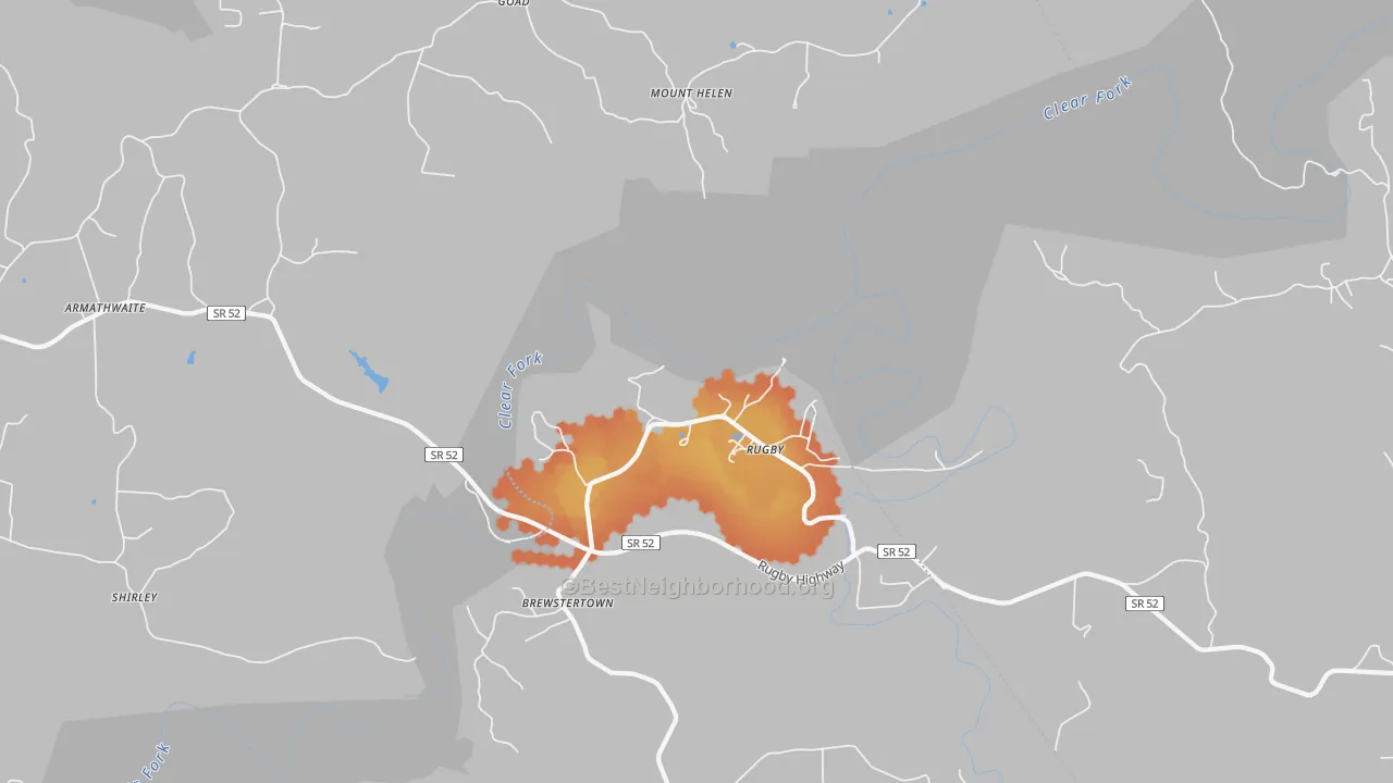 Bike Grade map of Rugby, TN