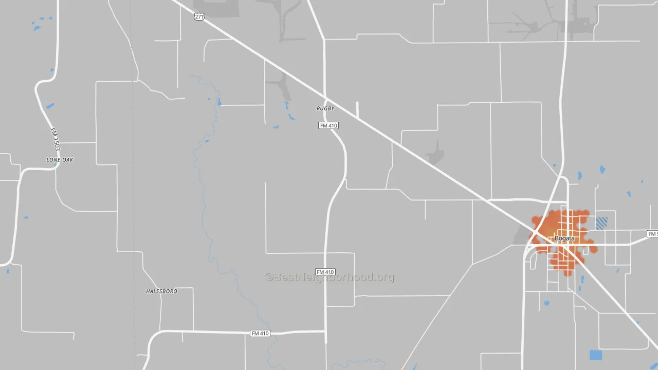Bike Grade map of Rugby, TX
