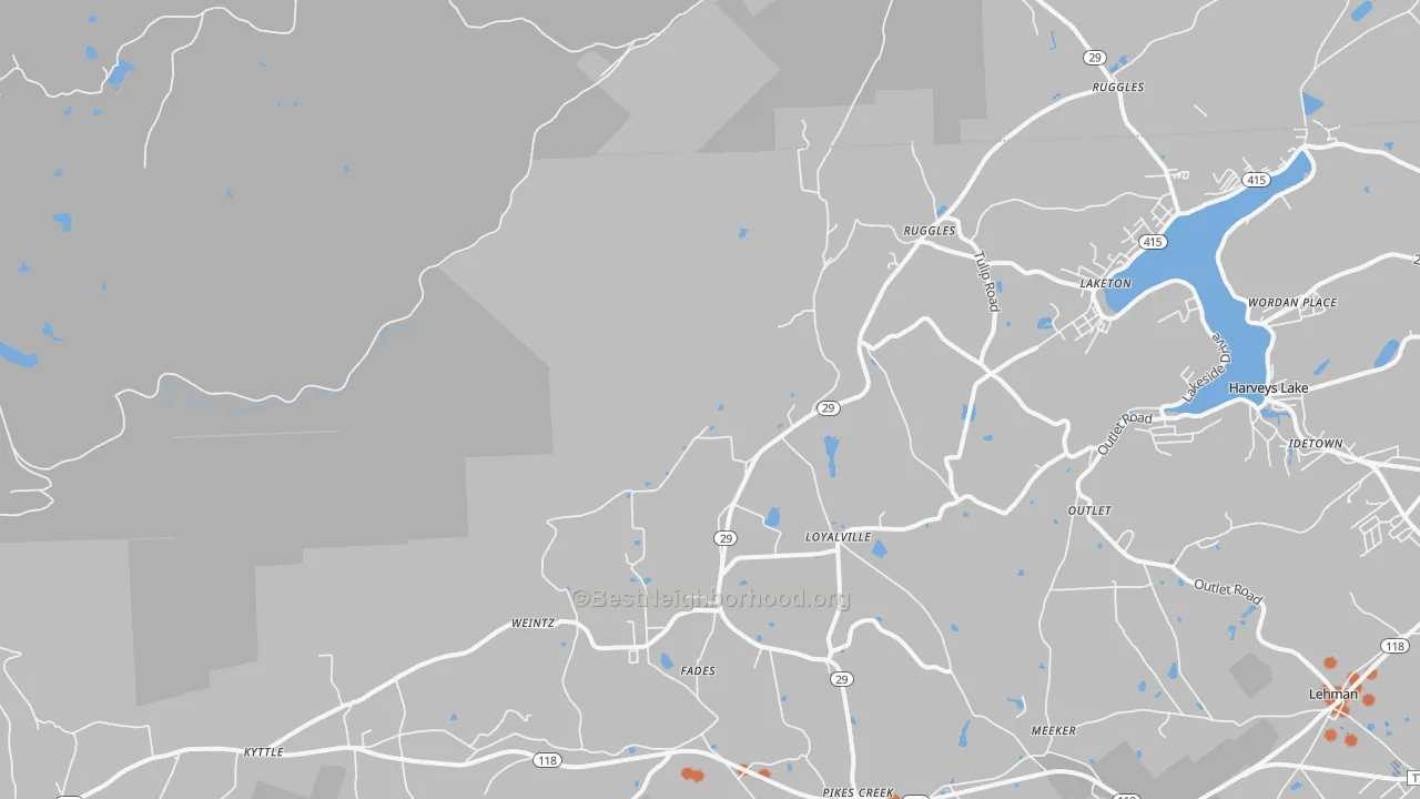 Bike Grade map of Ruggles, PA