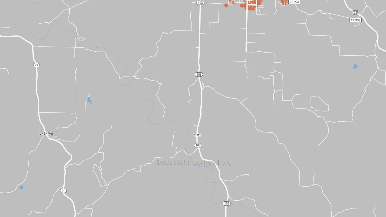 Bike Grade map of Rule, AR