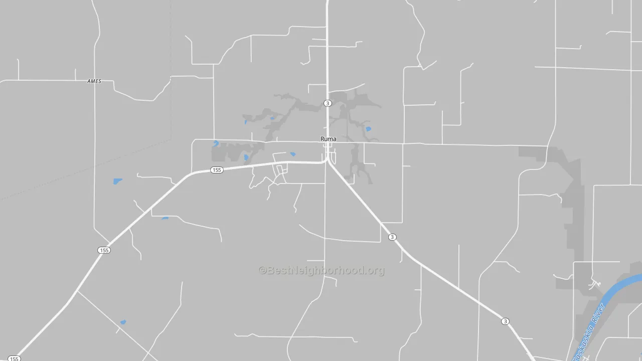 Bike Grade map of Ruma, IL