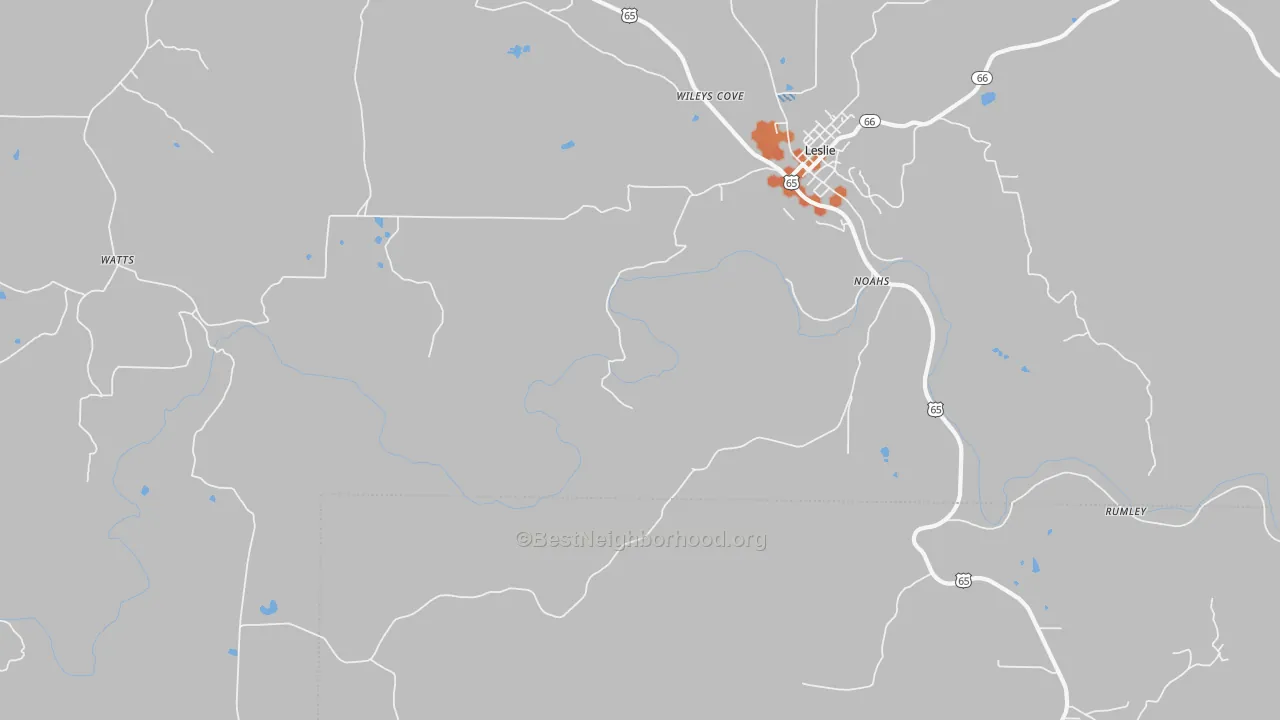 Bike Grade map of Rumley, AR