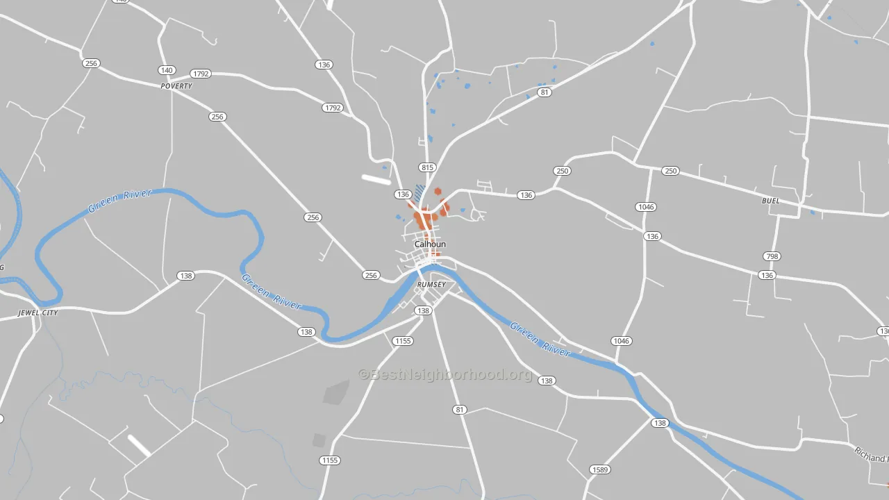 Bike Grade map of Rumsey, KY