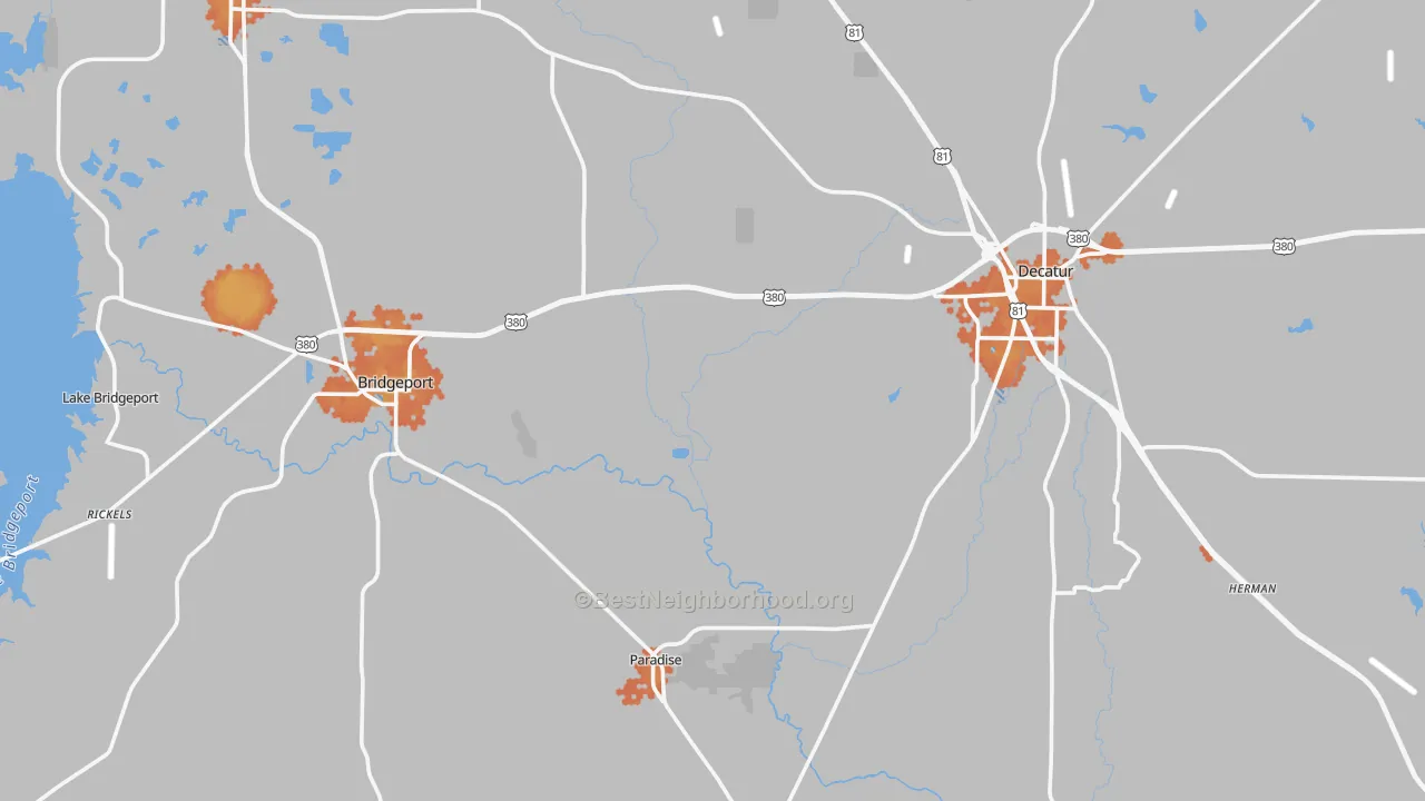 Bike Grade map of Runaway Bay, TX