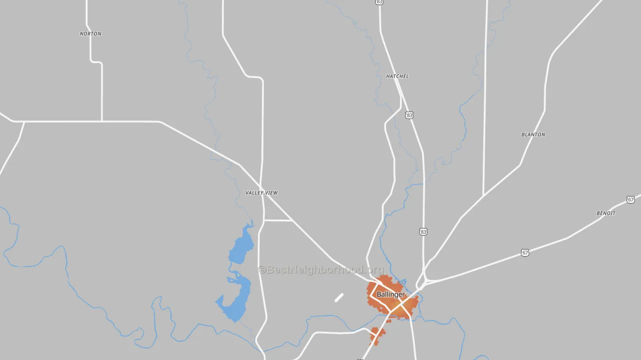 Bike Grade map of Runnels County, TX