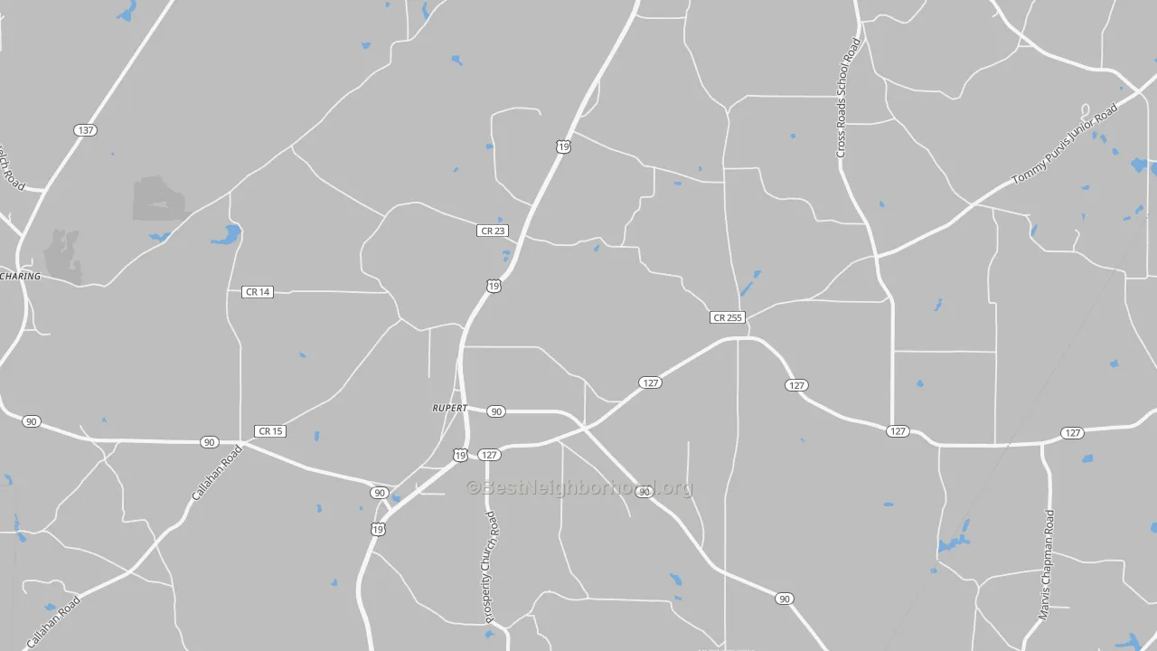 Bike Grade map of Rupert, GA