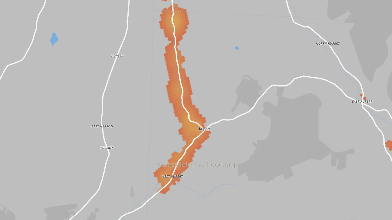 Bike Grade map of Rupert, VT