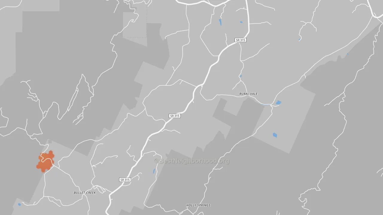 Bike Grade map of Rural Vale, TN