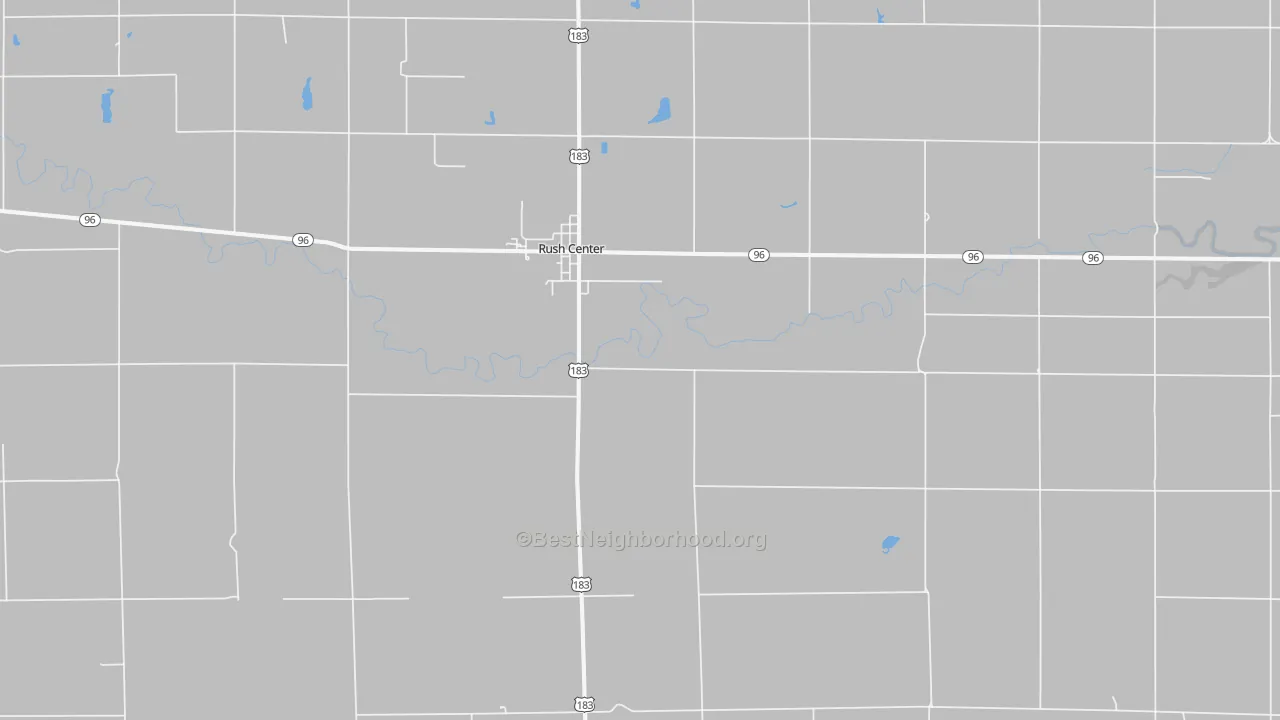 Bike Grade map of Rush Center, KS
