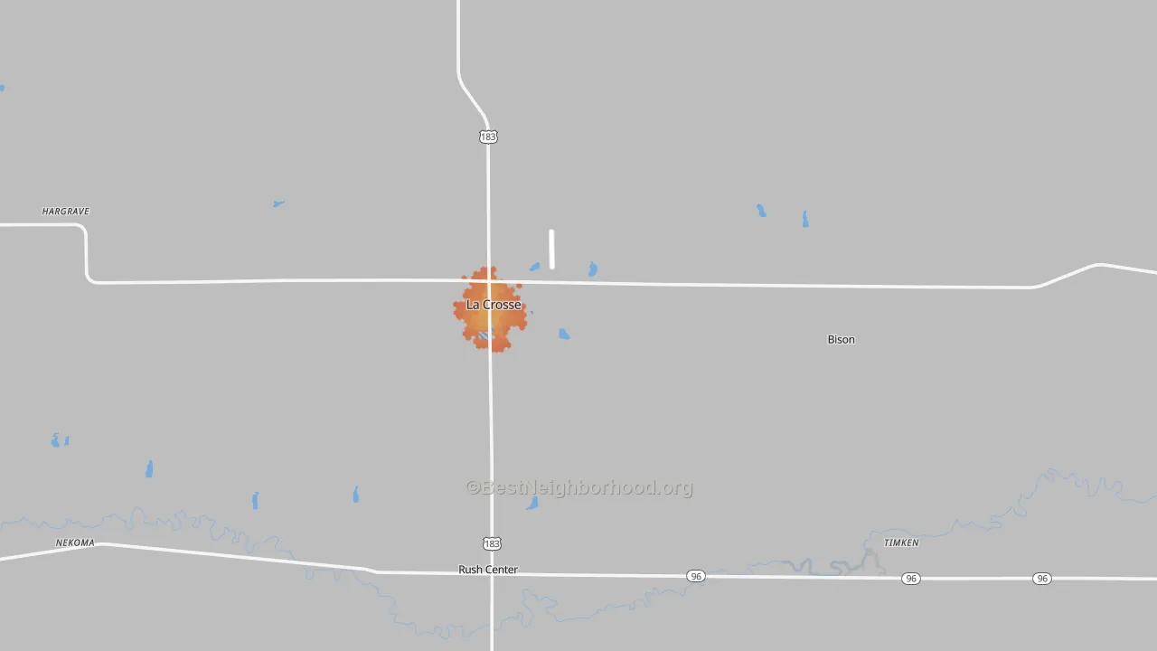 Bike Grade map of Rush County, KS