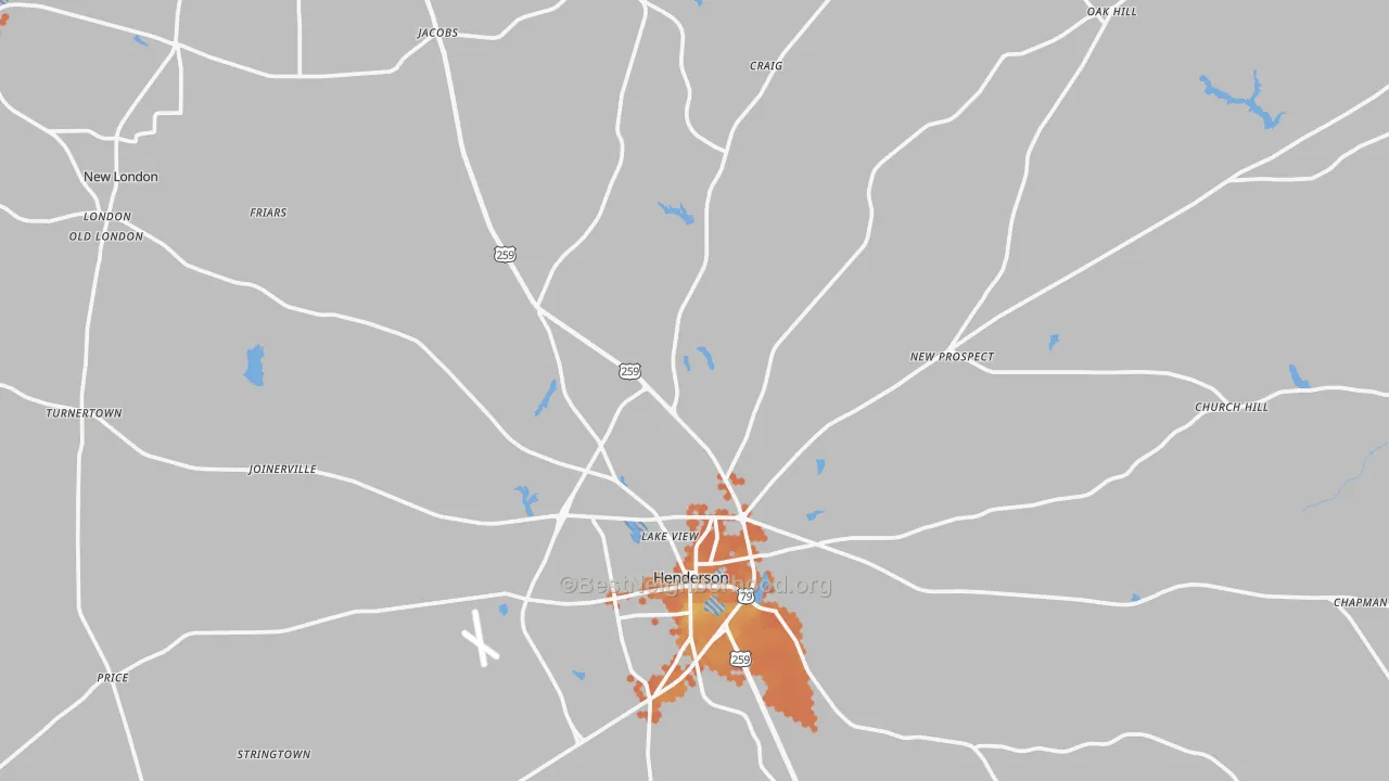 Bike Grade map of Rusk County, TX
