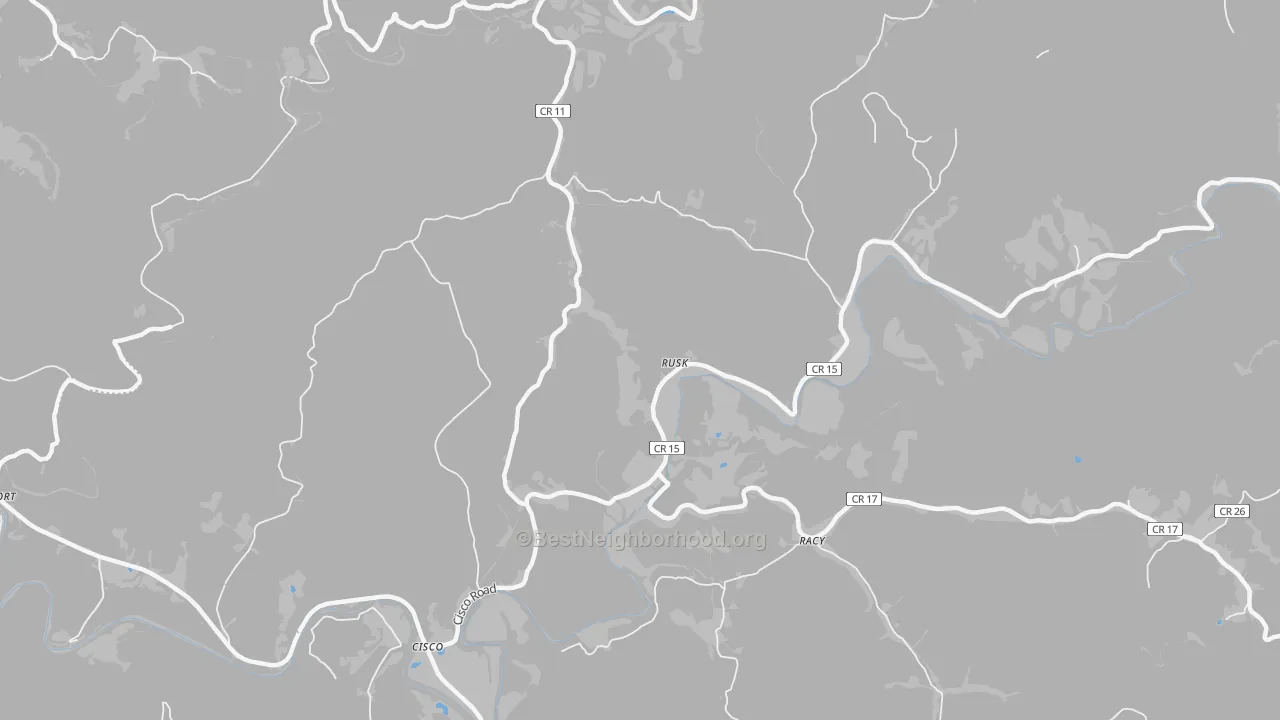 Bike Grade map of Rusk, WV