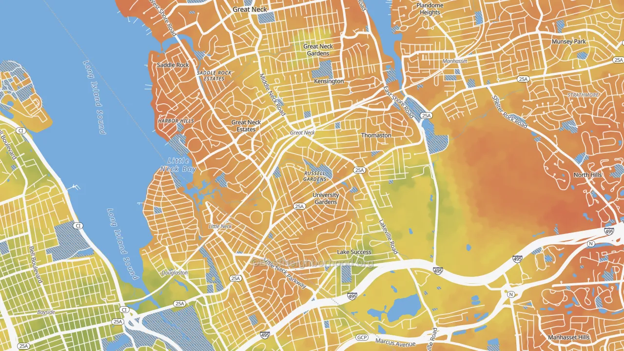 Bike Grade map of Russell Gardens, NY