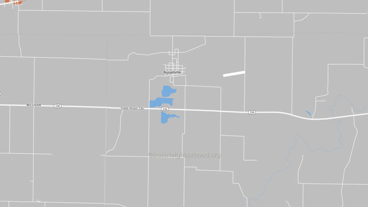 Bike Grade map of Russellville, IN