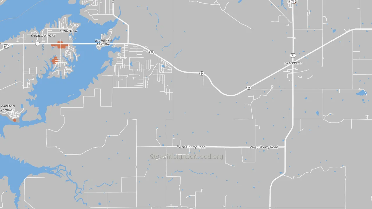 Bike Grade map of Russellville, OK