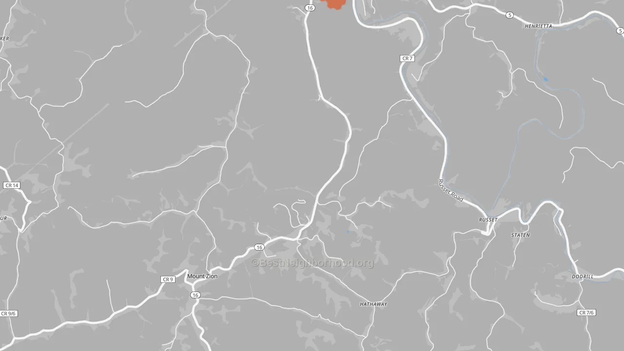 Bike Grade map of Russet, WV