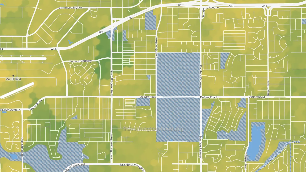 Bike Grade map of Russian Jack Park, Anchorage, AK