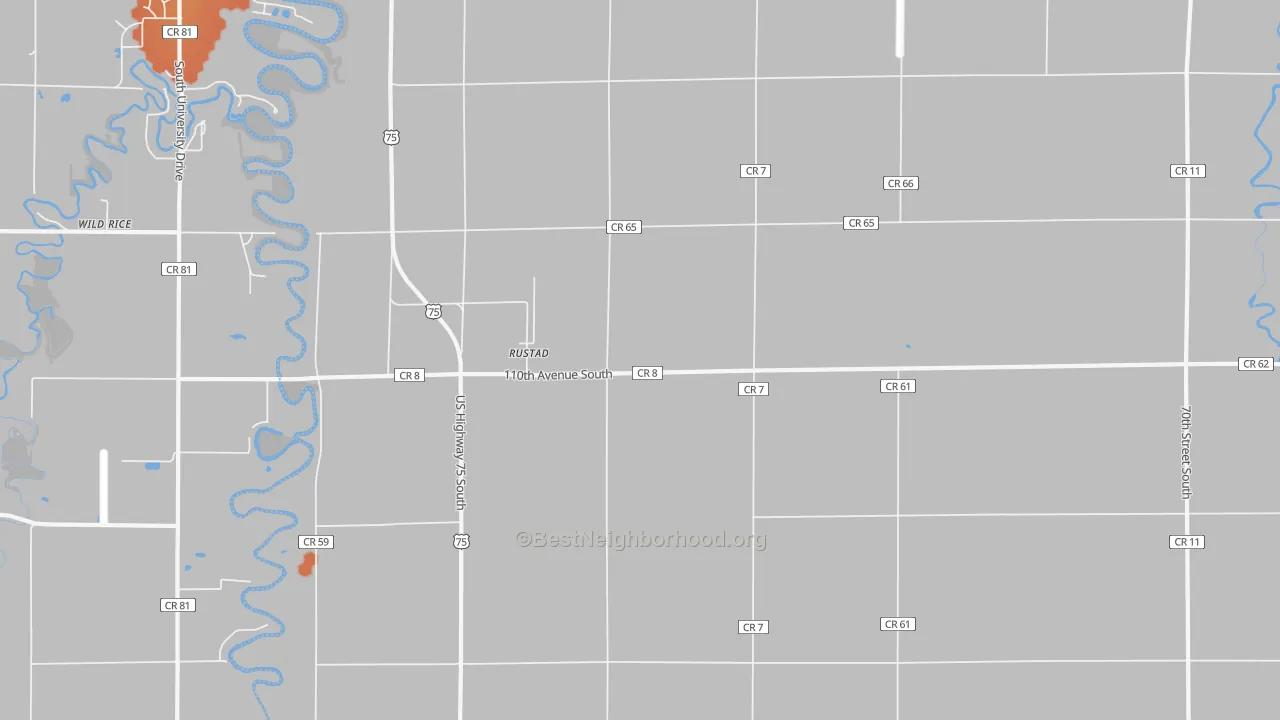 Bike Grade map of Rustad, MN