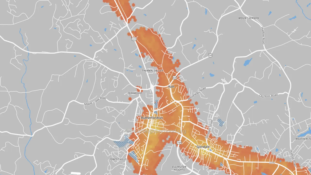 Bike Grade map of Ruth, NC