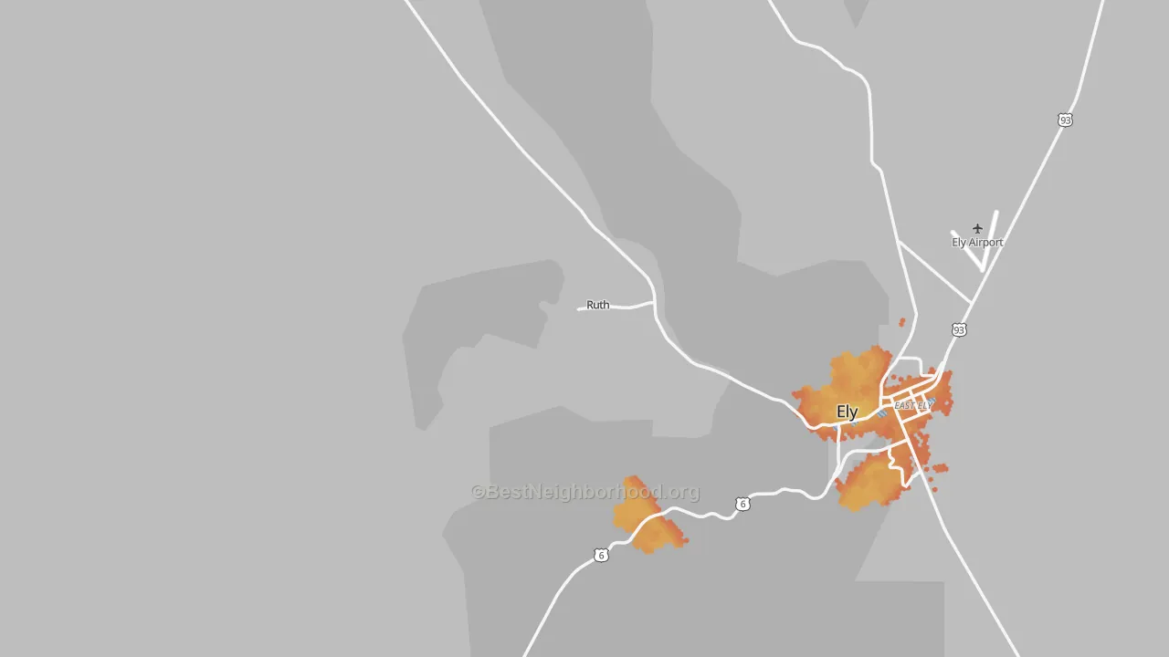 Bike Grade map of Ruth, NV