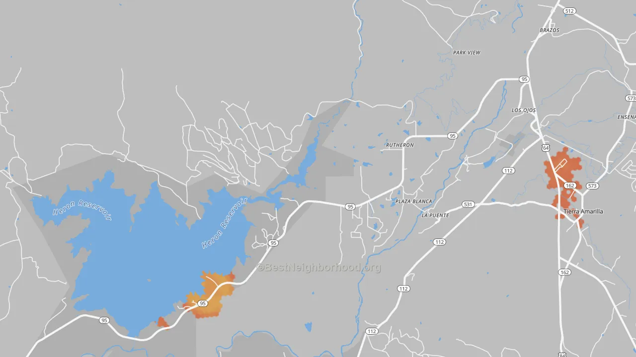 Bike Grade map of Rutheron, NM