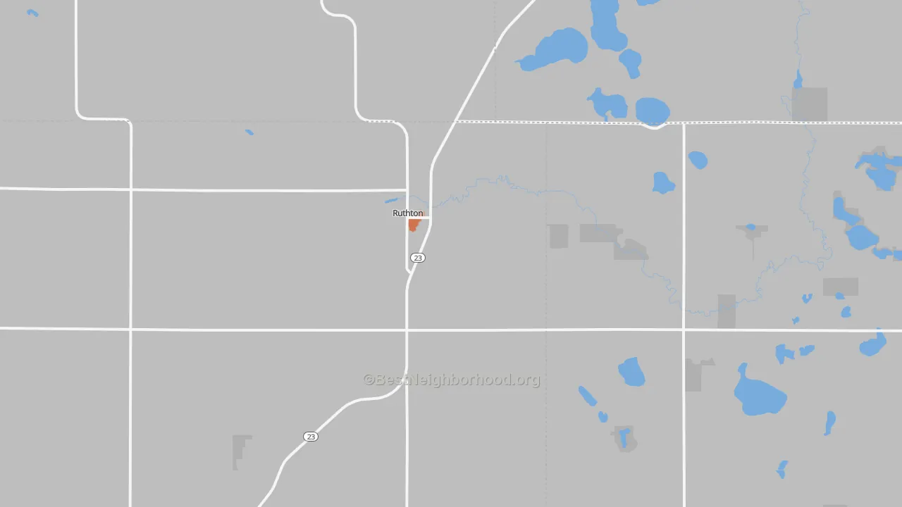 Bike Grade map of Ruthton, MN