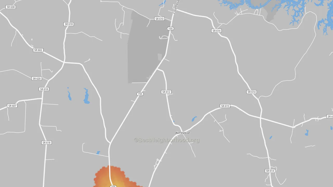 Bike Grade map of Ruthville, VA