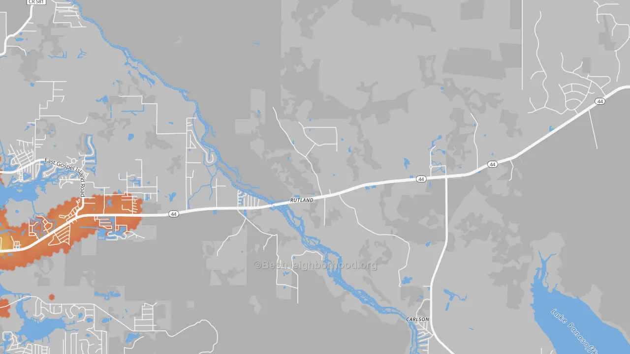 Bike Grade map of Rutland, FL