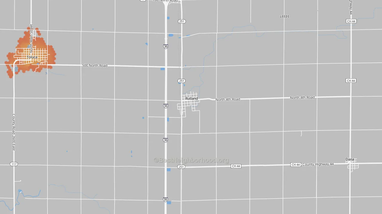 Bike Grade map of Rutland, IL