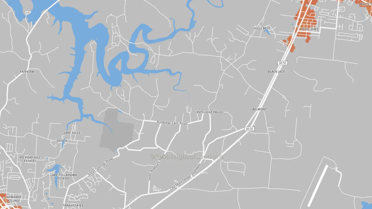 Bike Grade map of Rutledge Falls, TN