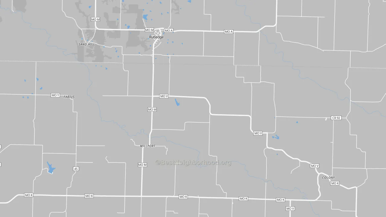 Bike Grade map of Rutledge, MO