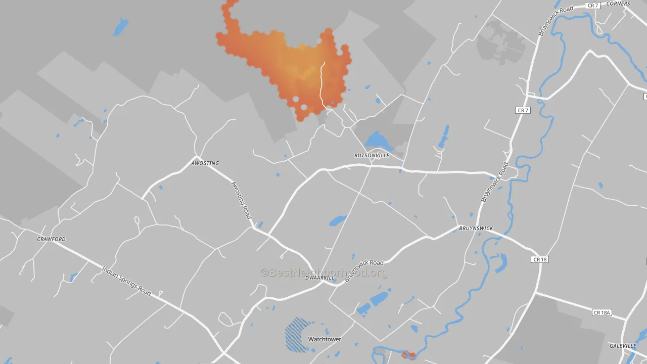 Bike Grade map of Rutsonville, NY