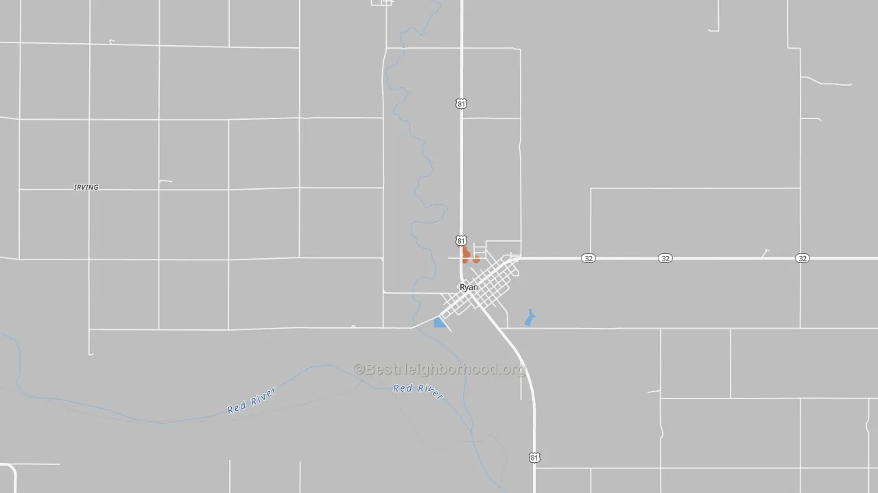 Bike Grade map of Ryan, OK
